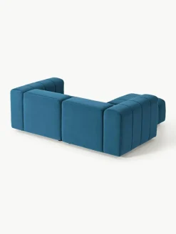 Fluwelen modulaire bank Lena (3-zits) met kruk^Westwing Collection Online