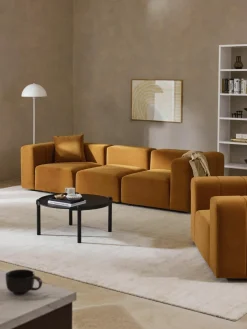 Fluwelen modulaire bank Lena (4-zits)^Westwing Collection Fashion
