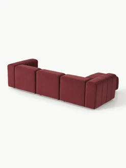Fluwelen modulaire bank Lena (4-zits) met kruk^Westwing Collection Sale