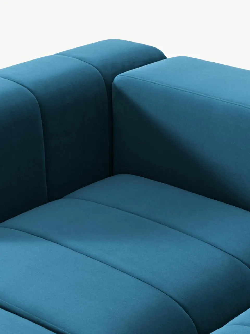 Fluwelen modulaire bank Lena (4-zits) met kruk^Westwing Collection Online