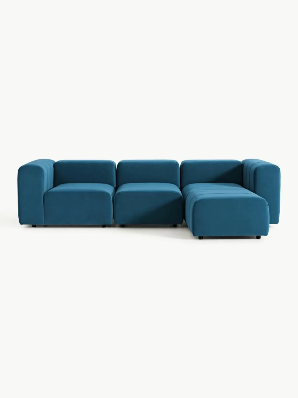 Fluwelen modulaire bank Lena (4-zits) met kruk^Westwing Collection Online