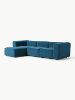 Fluwelen modulaire bank Lena (4-zits) met kruk^Westwing Collection Online