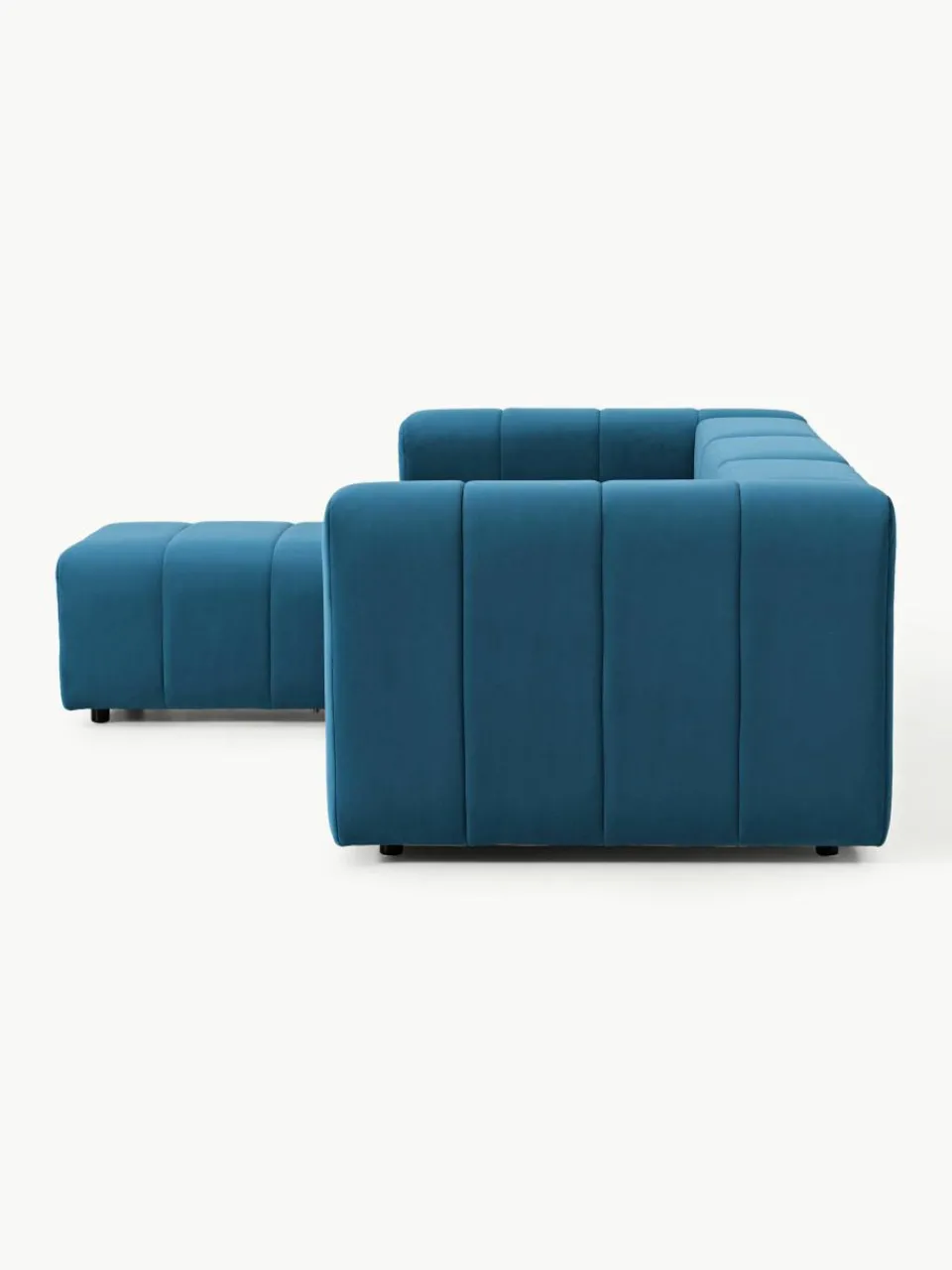 Fluwelen modulaire bank Lena (4-zits) met kruk^Westwing Collection Online