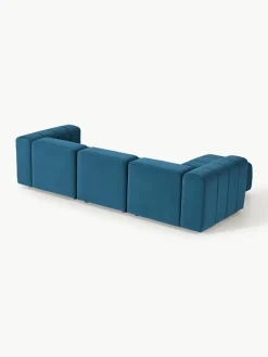Fluwelen modulaire bank Lena (4-zits) met kruk^Westwing Collection Online