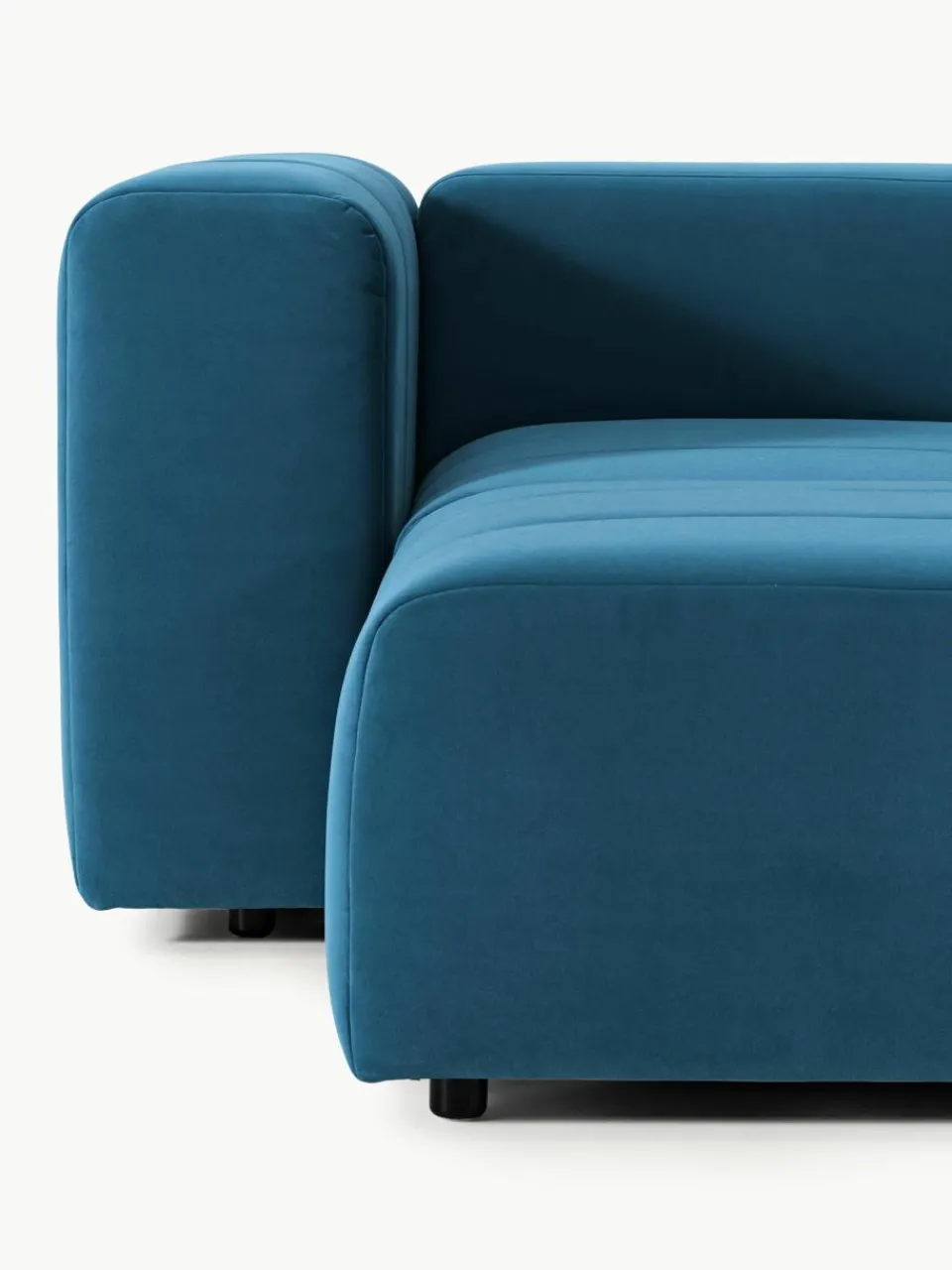 Fluwelen modulaire bank Lena (4-zits) met kruk^Westwing Collection Online