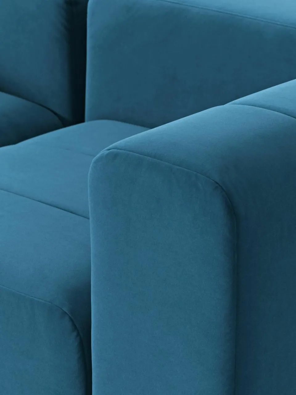 Fluwelen modulaire bank Lena (4-zits) met kruk^Westwing Collection Online