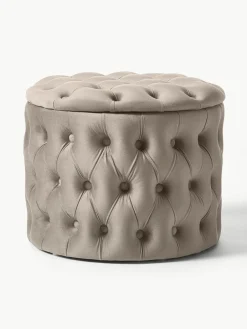 Fluwelen poef Chiara met opbergruimte^Westwing Collection Hot