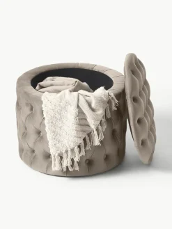 Fluwelen poef Chiara met opbergruimte^Westwing Collection Hot