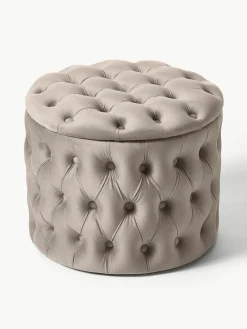 Fluwelen poef Chiara met opbergruimte^Westwing Collection Hot