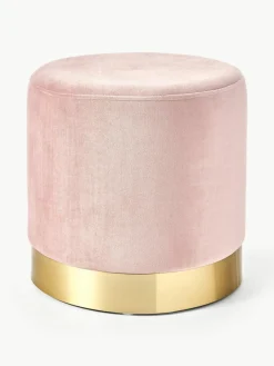 Fluwelen poef Orchid^Westwing Collection New