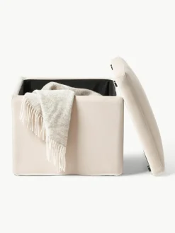 Fluwelen poef Winou met opbergruimte^Westwing Collection Hot