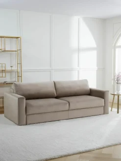 Fluwelen slaapbank Tasha (3-zits) met opbergruimte^Westwing Collection Hot