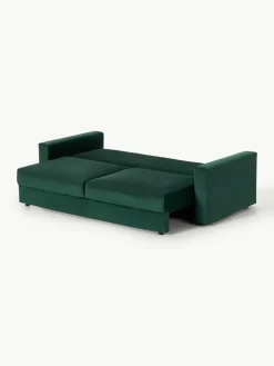 Fluwelen slaapbank Tasha (3-zits) met opbergruimte^Westwing Collection Outlet