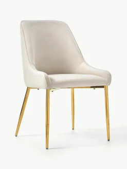 Fluwelen stoel Ava met gouden poten^Westwing Collection Outlet