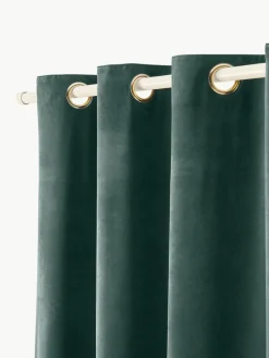 Fluwelen verduisteringsgordijn Rush met oogjes, 2 stuks^Westwing Collection Fashion