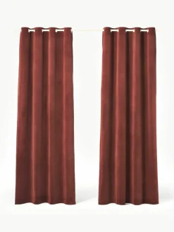 Fluwelen verduisteringsgordijn Rush met oogjes, 2 stuks^Westwing Collection Discount