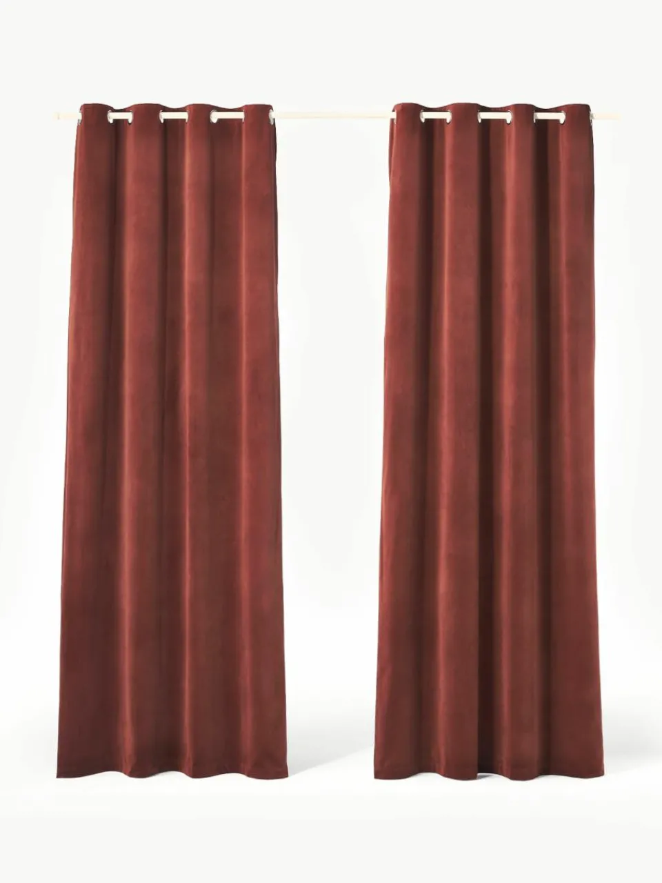 Fluwelen verduisteringsgordijn Rush met oogjes, 2 stuks^Westwing Collection Discount