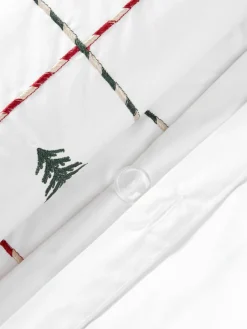 Geborduurd dekbedovertrek Rudy van perkalkatoen met kerstmotieven^Westwing Collection Fashion