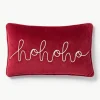 Geborduurde fluwelen kussenhoes Hohoho met bies^Westwing Collection Outlet