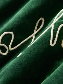 Geborduurde fluwelen kussenhoes Holly Jolly met bies^Westwing Collection Hot
