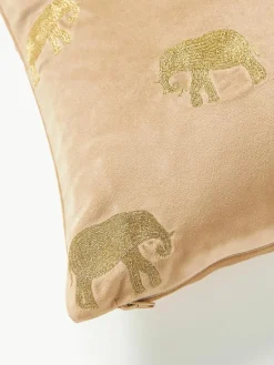 Geborduurde fluwelen kussenhoes Elefco^Westwing Collection Fashion