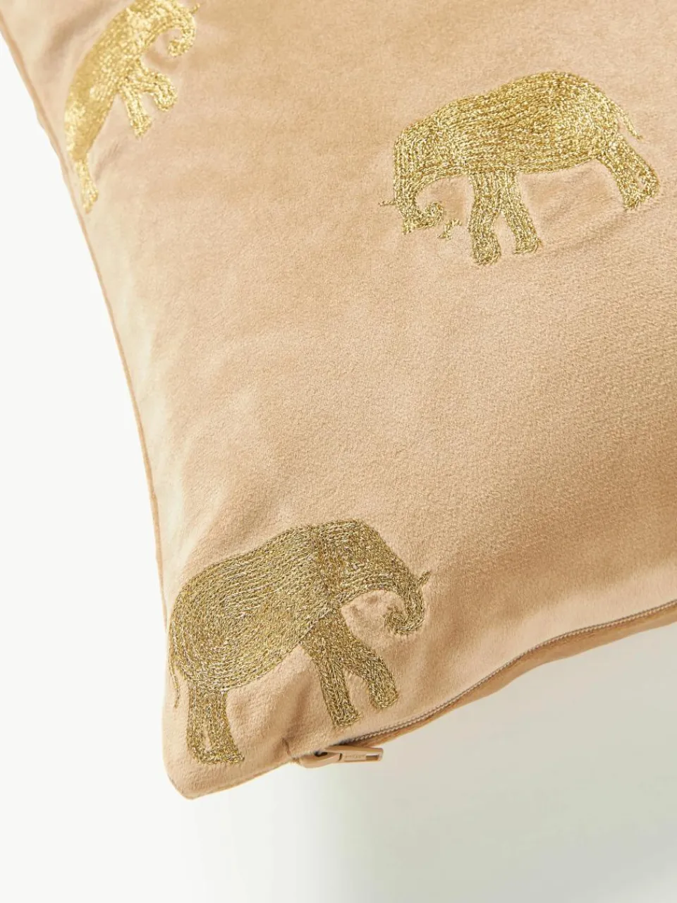 Geborduurde fluwelen kussenhoes Elefco^Westwing Collection Fashion