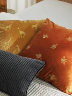 Geborduurde fluwelen kussenhoes Elefco^Westwing Collection Outlet