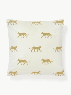Geborduurde fluwelen kussenhoes Cheetah^Westwing Collection Discount