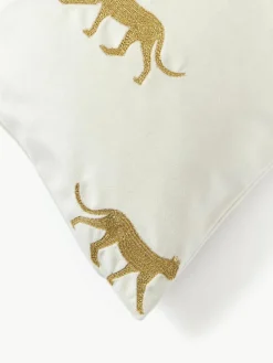 Geborduurde fluwelen kussenhoes Cheetah^Westwing Collection Discount