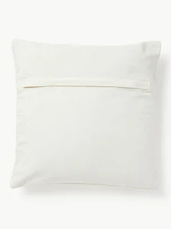 Geborduurde katoenen kussenhoes Izad met hoog-laag structuur^Westwing Collection New