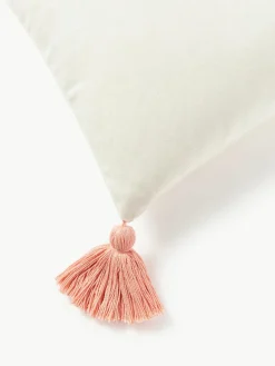 Geborduurde katoenen kussenhoes Nicholas met kerstmotief en kwastjes^Westwing Collection Online