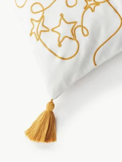 Geborduurde kussenhoes Alora met kerstmotief^Westwing Collection Best
