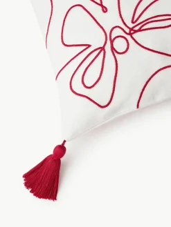 Geborduurde kussenhoes Alora met kerstmotief^Westwing Collection Fashion
