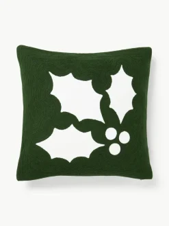 Geborduurde kussenhoes Elysia met hulstmotief^Westwing Collection Online