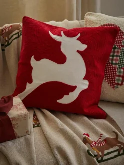 Geborduurde kussenhoes Elysia met hert motief^Westwing Collection Best