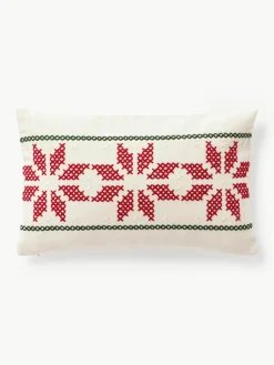 Geborduurde kussenhoes Rebeca met kerstmotief^Westwing Collection Online