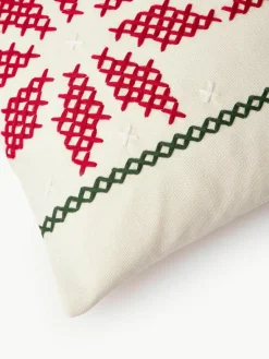 Geborduurde kussenhoes Rebeca met kerstmotief^Westwing Collection Online