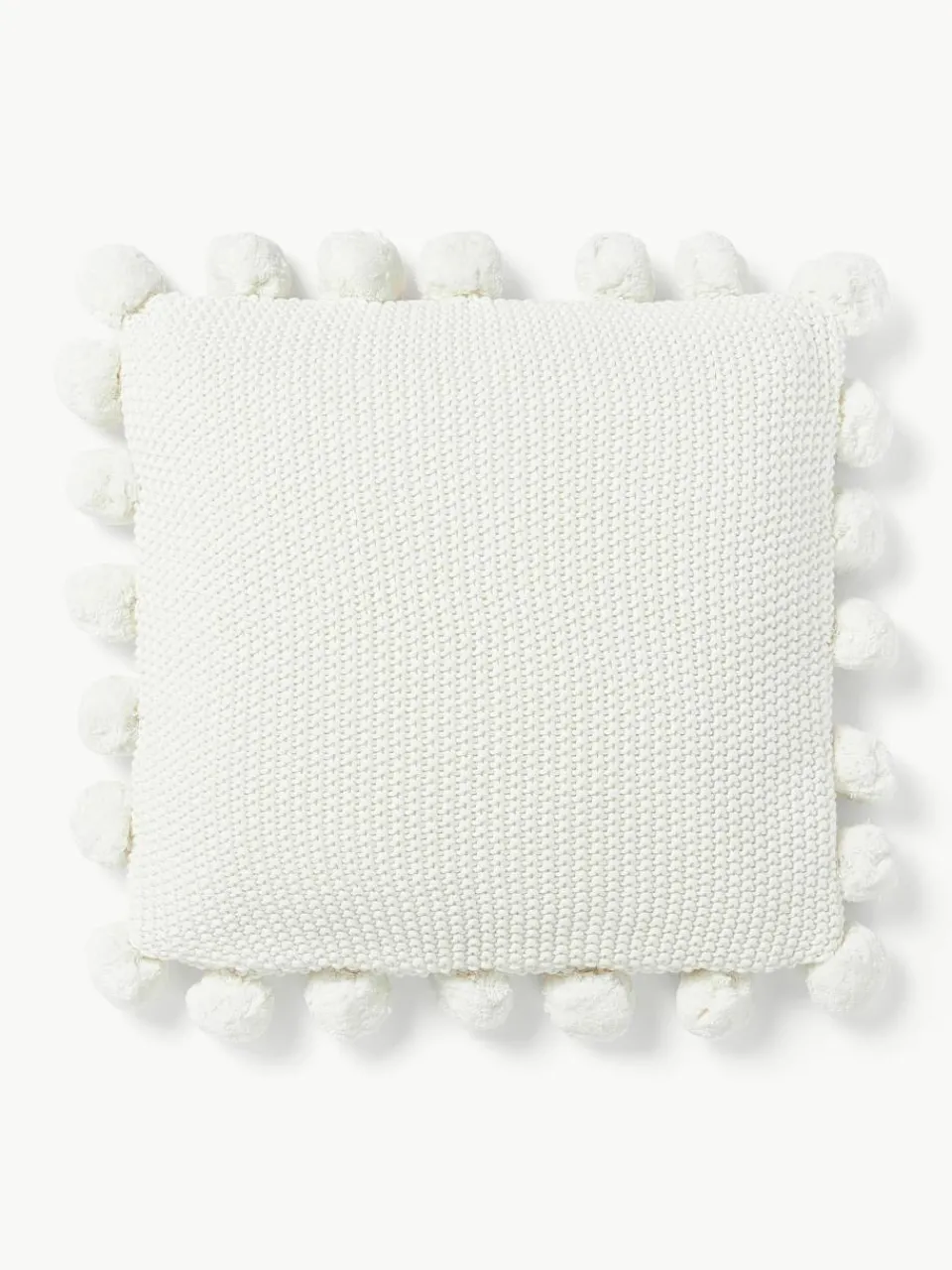 Gebreide kussenhoes Molly met pompoms^Westwing Collection Hot