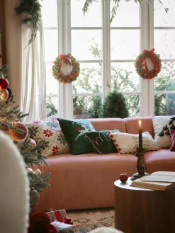 Gebreide kussenhoes Starry met kerstmotief^Westwing Collection Best