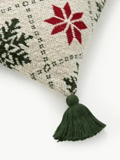 Gebreide kussenhoes Starry met kerstmotief^Westwing Collection Best