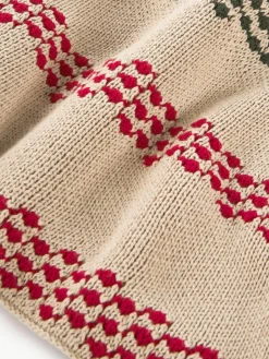 Gebreide plaid Kristian met kerstmotief^Westwing Collection New