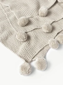 Gebreide plaid Molly met pompoms^Westwing Collection Best