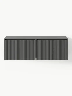 Gecanneleerde schoenenkast Shea voor wandmontage met opvouwbare vakken^Westwing Collection Best