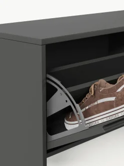 Gecanneleerde schoenenkast Shea voor wandmontage met opvouwbare vakken^Westwing Collection Best