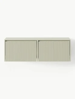 Gecanneleerde schoenenkast Shea voor wandmontage met opvouwbare vakken^Westwing Collection Best