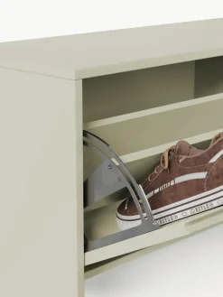 Gecanneleerde schoenenkast Shea voor wandmontage met opvouwbare vakken^Westwing Collection Best