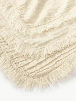 Geplooide katoenen deken Artemis met franjes^Westwing Collection Sale