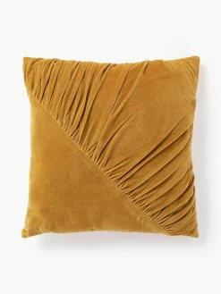 Geruffeld fluwelen kussen Vada^Westwing Collection Outlet