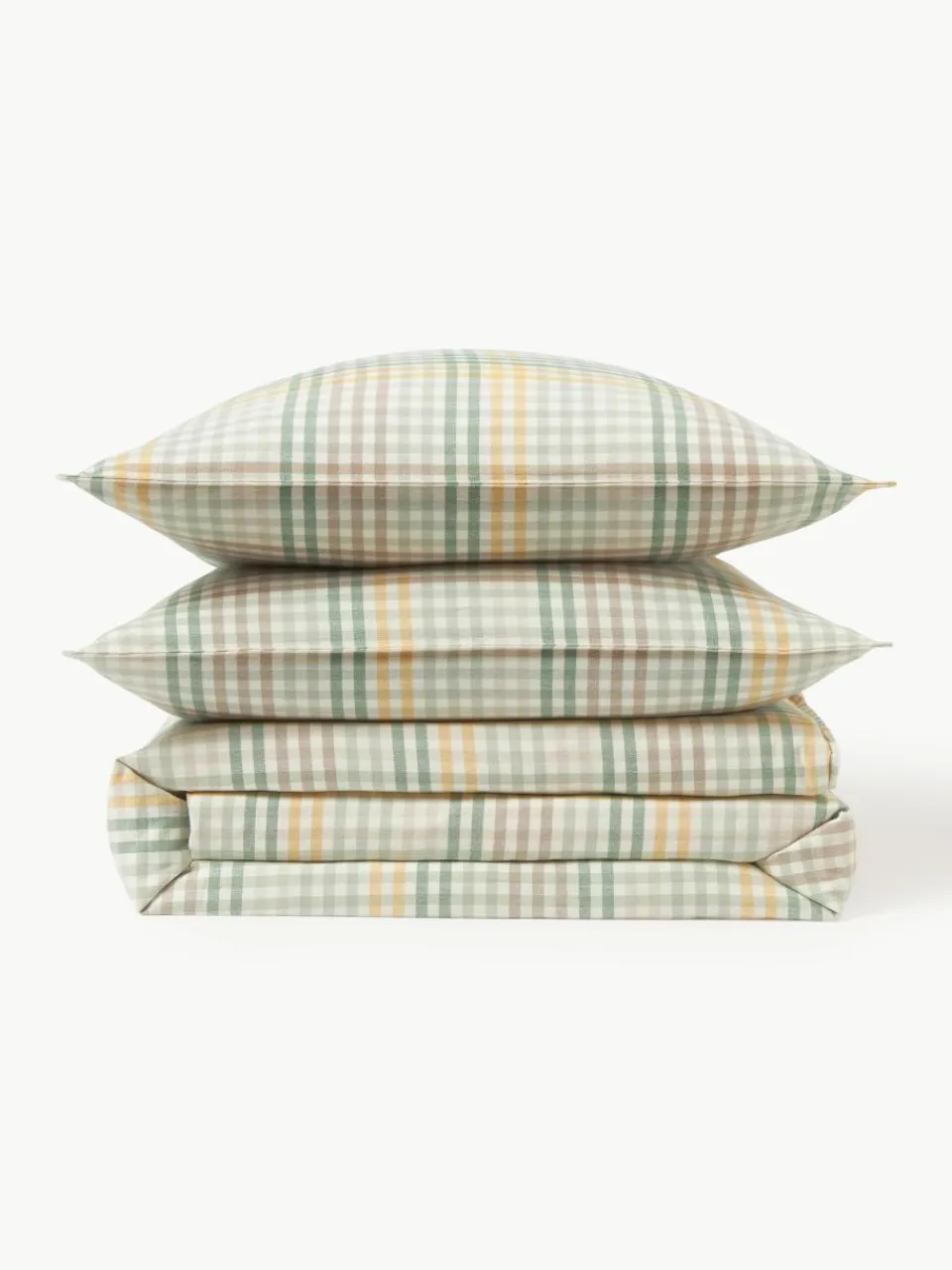 Geruit flanellen dekbedovertrek Eli^Westwing Collection New