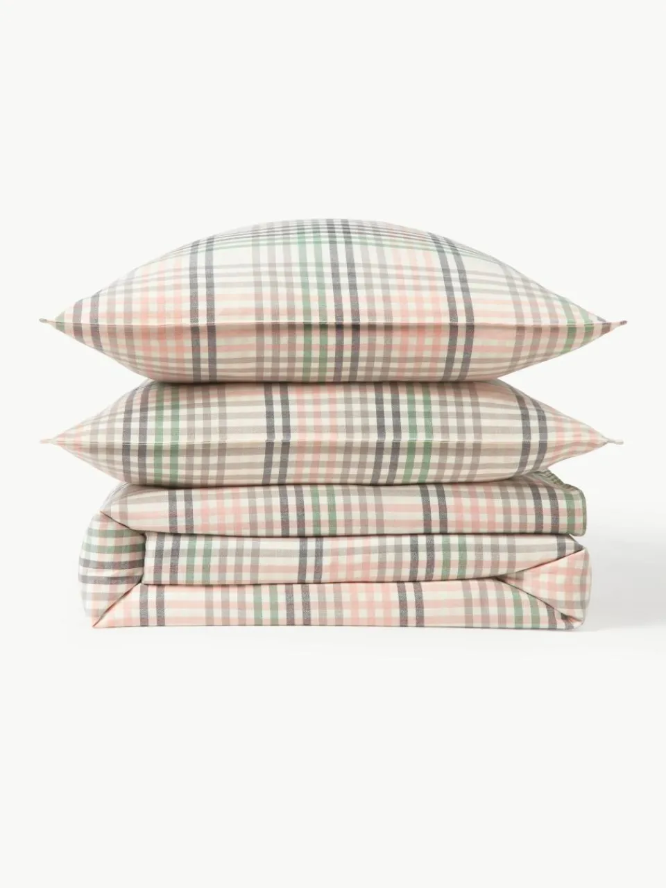 Geruit flanellen dekbedovertrek Eli^Westwing Collection New